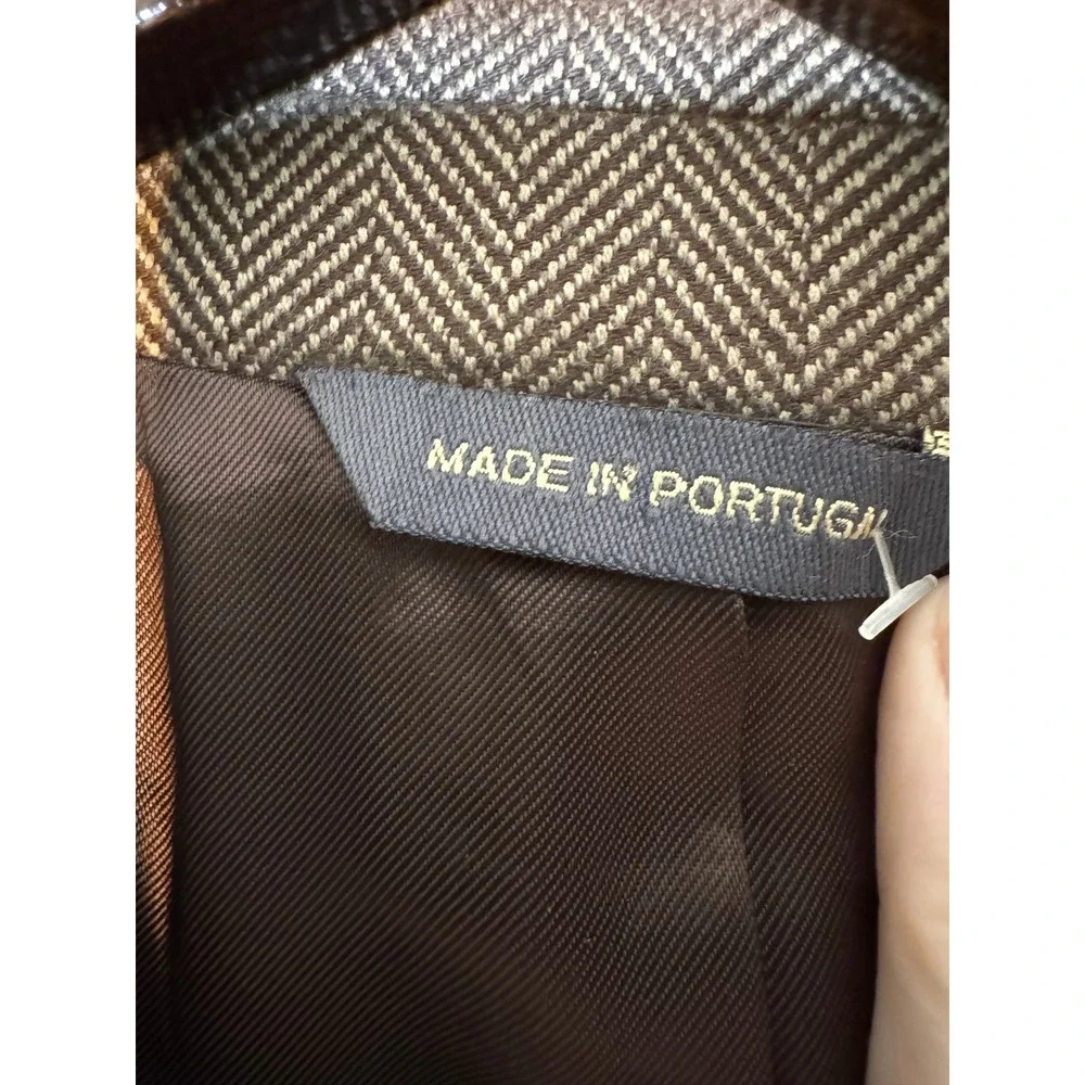 Banana Republic 38S Brown Herringbone Cotton Wool Blazer Sport Coat Notch‎ Lapel